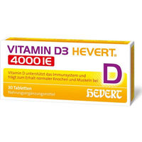 Produktbild von Vitamin D3 Hevert 4000 I.E. Tabletten 30 Stück vegetarisch laktosefrei glutenfrei für Erwachsene