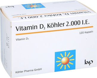 Vitamin D3 Köhler Pharma 2000 IE Kapseln 120 Stück glutenfrei laktosefrei ohne Zusatzstoffe – Bild 1 von 2