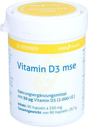 Vitamin D3 MSE Pharmazeutika GmbH 2000 IE Kapseln 90 Stück glutenfrei laktosefrei ohne Gelatine für Schwangere und Stillende – Bild 1 von 1