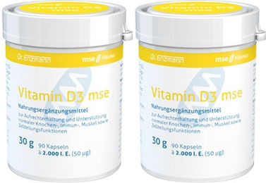 Vitamin D3 mse Pharmazeutika GmbH 2000 IE Kapseln glutenfrei laktosefrei ohne Gelatine – Bild 1 von 1