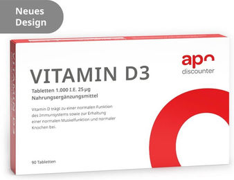 Vitamin D3 Tabletten 1000 IE 25 mcg von apodiscounter vegan und vegetarisch – Bild 1 von 1