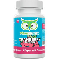 Produktbild von Vitamineule® Cranberry Kapseln mit 250 mg 100:1 Extrakt vegan und ohne Zusatzstoffe