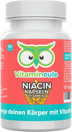 Vitamineule® Niacin Kapseln 500 mg ohne Zusatzstoffe für Erwachsene und Kinder – Bild 1 von 1