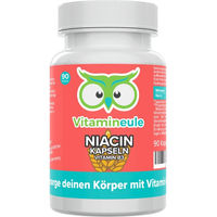 Produktbild von Vitamineule® Niacin Kapseln 500 mg ohne Zusatzstoffe für Erwachsene und Kinder