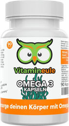 Vitamineule Omega 3 Algenöl Kapseln vegan mit 125 mg DHA und 63 mg EPA für Erwachsene und Kinder – Bild 1 von 1