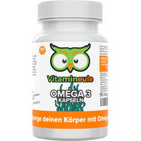 Produktbild von Vitamineule Omega 3 Algenöl Kapseln vegan mit 125 mg DHA und 63 mg EPA für Erwachsene und Kinder