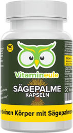 Vitamineule® Sägepalme Kapseln mit 450 mg 80:1 Extrakt und 112 mg Phytosterolen vegan und ohne Zusatzstoffe – Bild 1 von 2