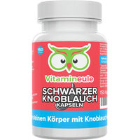 Produktbild von Vitamineule® Schwarzer Knoblauch Kapseln mit 700 mg 10:1 Extrakt vegan und ohne Zusatzstoffe 150 Stück