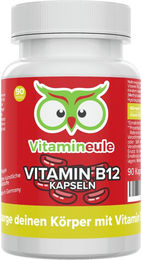 Vitamineule® Vitamin B12 Kapseln mit Methylcobalamin vegan ohne Zusatzstoffe für Erwachsene und Kinder – Bild 1 von 1