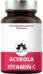 VitaminFuchs Acerola Vitamin C Kapseln mit natürlichem Vitamin C aus Acerola und Hagebutte, vegan, glutenfrei, 120 Kapseln – Bild 1 von 3