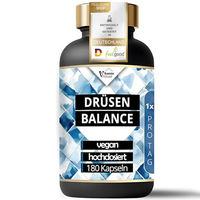 Produktbild von VitaminHouse DRÜSEN BALANCE Jod Selen Komplex mit Kelp Braunalge L-Tyrosin und 8 B-Vitaminen 180 Kapseln Vegan Hochdosiert