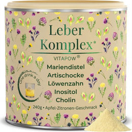 Vitapow Leber Komplex Trinkpulver mit Mariendistel, Artischocke, Löwenzahn und Cholin vegan – Bild 1 von 3