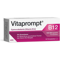 Produktbild von Vitaprompt Vitamin B12 1000 µg Tabletten 50 Stück vegan laktosefrei