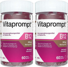 Vitaprompt Vitamin B12 Gummis 500 µg vegan zuckerfrei glutenfrei laktosefrei 120 Stück – Bild 1 von 3