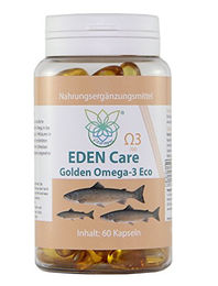 VITARAGNA Golden Omega 3 Fischöl Kapseln Eco TG Variante mit Vanille Geschmack hochdosiert mit EPA DHA SDA 700 mg glutenfrei laktosefrei – Bild 1 von 2
