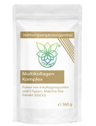Vitaragna Multi-Kollagen-Komplex Pulver mit 5 Kollagen-Typen aus Rind, Matcha und Weißtee EGCG, Vitamin C, zuckerfrei, 360g – Bild 1 von 2