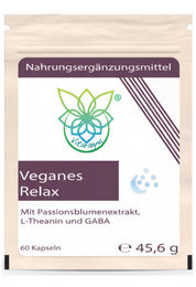 VITARAGNA Relax Veganes Nahrungsergänzungsmittel mit Passionsblumenextrakt, Zitronengrasblatt-Extrakt, L-Theanin und GABA, 60 Kapseln – Bild 1 von 3