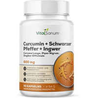 Produktbild von VitaSanum Curcumin mit schwarzem Pfeffer und Ingwer Extrakt vegan Kapseln