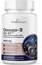 VitaSanum Omega 3 D3 K2 Kapseln mit 2000 IE Vitamin D3 – Bild 1 von 1