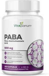 VitaSanum PABA Para-Aminobenzoesäure 500 mg vegane Kapseln 120 Stück ohne Gelatine – Bild 1 von 1