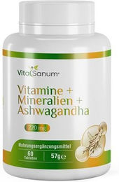 VitaSanum Vitamine Mineralien Ashwagandha Tabletten 60 Stück – Bild 1 von 1