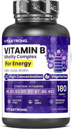 Vitastrong B-Komplex Biotin-Komplex Tabletten 180 Stück glutenfrei und laktosefrei – Bild 1 von 2