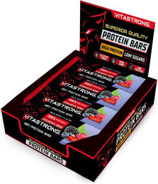 Vitastrong Crunchy Proteinriegel Beeren-Mix mit hohem Proteingehalt – Bild 1 von 2