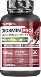 Vitastrong Diosmin PRO Tabletten mit Diosmin, Centella Asiatica und Rosskastanie, vegan, 60 Stück – Bild 1 von 7