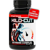 Produktbild von Vitastrong Kilo-Cut Tabletten mit Glucomannan, Garcinia und L-Carnitin Vegan, Glutenfrei und Laktosefrei, 120 Stück