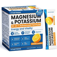 Produktbild von Vitastrong Magnesium & Kalium Sticks Orange glutenfrei 24 Stück