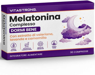 Vitastrong Melatonin 1 mg mit Vitamin B6, Baldrian, Kamille und Lavendel Tabletten 30 Stück – Bild 1 von 1
