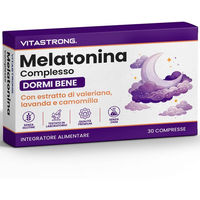 Produktbild von Vitastrong Melatonin 1 mg mit Vitamin B6, Baldrian, Kamille und Lavendel Tabletten 30 Stück