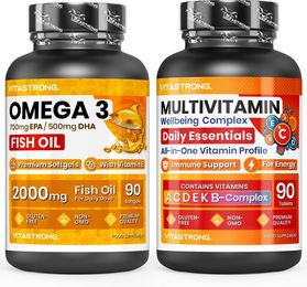 Vitastrong Omega-3 und Multivitamin Kapseln mit EPA und DHA 180 Stück – Bild 1 von 1