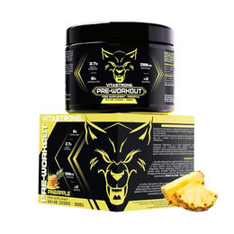 Vitastrong Pre Workout Pulver Ananas Vegan Glutenfrei Laktosefrei 300g – Bild 1 von 9