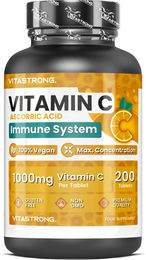 Vitastrong Vitamin C Ascorbinsäure 1000 mg Tabletten 200 Stück – Bild 1 von 2