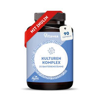 Produktbild von Vitavea Kulturen-Komplex Kapseln mit 20 Bakterienstämmen und Inulin 20 Mrd. KBE vegan glutenfrei laktosefrei