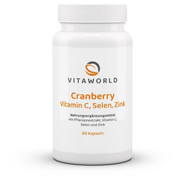 Vitaworld Cranberry mit Vitamin C, Selen und Zink, 60 Kapseln, vegan – Bild 1 von 1