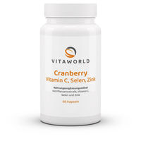 Produktbild von Vitaworld Cranberry mit Vitamin C, Selen und Zink, 60 Kapseln, vegan