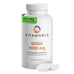 Vitaworld GABA Tabletten hochdosiert 1000 mg vegan 120 Stück – Bild 1 von 2