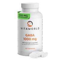 Produktbild von Vitaworld GABA Tabletten hochdosiert 1000 mg vegan 120 Stück