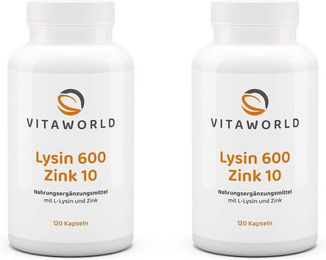 VitaWorld L-Lysin und Zink Kapseln vegan glutenfrei laktosefrei für Sportler – Bild 1 von 1