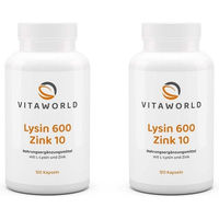 Produktbild von VitaWorld L-Lysin und Zink Kapseln vegan glutenfrei laktosefrei für Sportler
