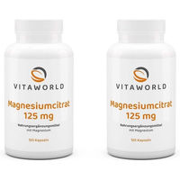 Produktbild von vitaworld Magnesiumcitrat 125 mg Kapseln 240 Stück vegan und ohne Zusatzstoffe