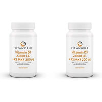 Produktbild von VitaWorld Vitamin D3 2000 I.E. und K2 MK7 200 µg Tabletten 120 Stück