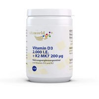 Produktbild von VitaWorld Vitamin D3 2000 IE und K2 MK7 200 µg Tabletten 120 Stück