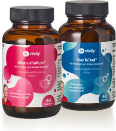 vitelly BabyBoom Duo Kinderwunsch Kapseln für Frauen und Männer ohne Zusatzstoffe 120 Stück – Bild 1 von 2