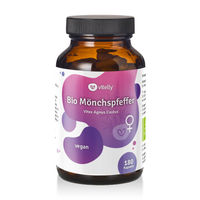 Produktbild von vitelly Bio Mönchspfeffer Kapseln vegan ohne Zusatzstoffe 180 Stück
