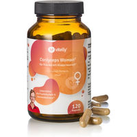 Produktbild von vitelly Cordyceps Woman Kräuter-Komplex Kapseln für Frauen ohne Zusatzstoffe 60 Stück