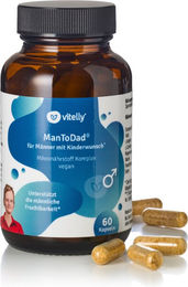 vitelly ManToDad Kinderwunsch Vitamine für Männer vegan ohne Zusatzstoffe 60 Kapseln – Bild 1 von 2