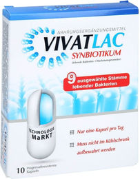 VIVATLAC Synbiotikum magensaftresistente Kapseln laktosefrei und glutenfrei ohne Gelatine 10 Stück – Bild 1 von 1